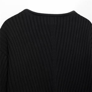 TAOP & ZA vêtements pour femmes 2024 automne nouveau <span class=keywords><strong>noir</strong></span> polyvalent mode côtelé à manches longues <span class=keywords><strong>col</strong></span> <span class=keywords><strong>bateau</strong></span> <span class=keywords><strong>pull</strong></span> court 6771141 - Product Image 6