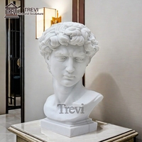 Statue de buste de David en marbre de sculpture sur pierre de sculpture italienne célèbre