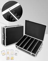 Boîte de rangement pour pièces de monnaie en aluminium réutilisable avec fermeture à clé, 5 compartiments pour pièces de monnaie classées PCGS, cartes à collectionner - Étui de présentation durable