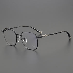 CH8197チタン眼鏡スタイル黒処方光学コンピューター女性ファッションメガネロゴフレーム男性大理石読書眼鏡 - Product Image 1
