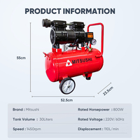 Compresseurs Fyseus Compresseur d'air silencieux sans huile Machines industrielles 30L 0.8kw 220V Compresseur d'air comprimé