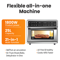 Four à Friture à Air Chaud Intelligent 1800W 25L avec Contrôle Numérique, Revêtement Antiadhésif PTFE, Boîtier Métallique, 10 Préréglages – Idéal Poulet et Pizza