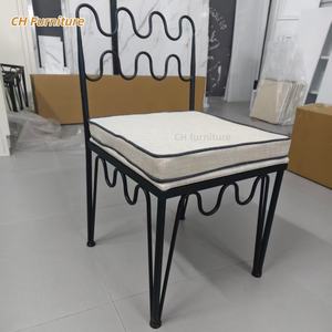 फ्रेंच रट लोहे डाइनिंग चेयर डिजाइनर विंटेज होम वेव क्रिएटिव डाइनिंग सेट एंटीक-स्टाइल बी और रेस्तरां के लिए अवकाश कुर्सी - Product Image 6