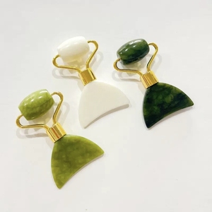 Natural <b>Jade</b> <b>Roller</b> Gua Sha Tool 2-in-1 Facial Massage <b>Roller</b> with Scraping Board for Face and Eyes - Product Image 6