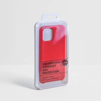 Caja de plástico transparente con blíster y etiqueta de papel personalizada para embalaje minorista de fundas para teléfonos inteligentes