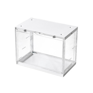 Vitrina de exhibición de cajas sorpresa de acrílico con luz de inducción magnética, estante de almacenamiento de CD con LED activado por sonido, a prueba de polvo y transportable - Product Image 1