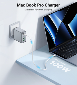 Chargeur d'ordinateur portable GaN 140W, charge rapide, station de bureau 4 ports USB C USB A PD100W, adaptateur secteur, chargeur rapide pour MacBook iPhone - Product Image 3