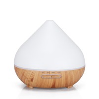 Diffuseur d'arômes en bois grainé 550 ml, humidificateur volcanique, distributeur de parfum coloré, machine à parfum télécommandée - Buse