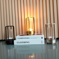Lampe de nuit LED moderne rechargeable avec capteur tactile sans fil, en aluminium, style rétro, décorative, 3 niveaux de luminosité, fonctionne sur batterie