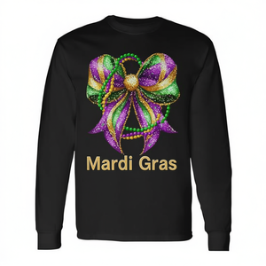 Camiseta de manga larga con diseño de la flor de lis de Mardi Gras, diseño del festival de Nueva Orleans - Product Image 2