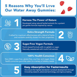 OEM Aide Hydratation Équilibre de l'eau Maintenir l'équilibre des fluides Supplément <span class=keywords><strong>diurétique</strong></span> Rétention d'eau Pissenlit Eau loin Gummies - Product Image 6