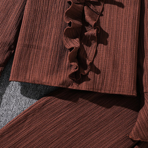 Set di Abbigliamento <span class=keywords><strong>per</strong></span> Ragazze Adolescenti 8-12 Anni, Top a Maniche Lunghe con Colletto e <span class=keywords><strong>Pantaloni</strong></span> in Chiffon Traspirante con Volant - Product Image 4