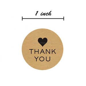 Personalizado pulgadas redondo kraft imprimir círculo sello thank <span class=keywords><strong>you</strong></span> etiqueta Auto adhesivo rollo de pegatinas para su negocio - Product Image 6