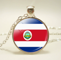 Collier avec pendentif en alliage et cabochon en verre brillant, série drapeaux réglables de la République démocratique du Congo