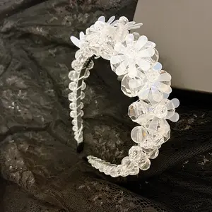 Mode qualität große Blume Kristall Haarband Frauen