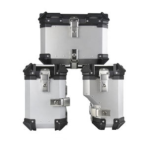 Ensemble de valises latérales pour coffre de <span class=keywords><strong>moto</strong></span> 45L+38L, étanches, universelles, en alliage d'aluminium - Product Image 3