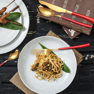 Luxury Provide Logo Ensemble de couverts en acier inoxydable 4 pièces Fourchettes et couteaux de couleur éblouissante - Product Image 5