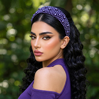 YouLaPan – bandeau rembourré à perles violettes, accessoires de cheveux pour femmes, pour fête, usage quotidien, bal de promo, YXA153