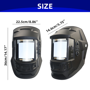 Casque de soudage solaire à obscurcissement automatique grand écran 3,94 " x 3,66 " à couleurs réelles, capot large à 4 capteurs pour soudage TIG MIG Arc - Product Image 3