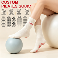 Chaussettes de Pilates pour femmes Barre Grip, en coton, antidérapantes, pour studio de danse, séchage rapide, côtelées renforcées, chaussettes personnalisées