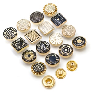 Custom Logo Engraved 12mm Metal Snap Buttons for Men Shirts Garment Accessories - Product Image 2