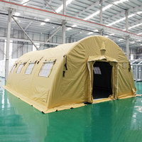 Tente gonflable de camouflage de taille personnalisée, grand tissu PVC imperméable à haute pression, hébergement médical de secours en cas de catastrophe en plein air