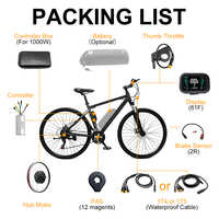 Kit de conversion de vélo électrique GreenPedel 48V 1500W 1000W 500W Cassette 36V 250W Moteur de moyeu de roue avant Kits de conversion de vélo électrique