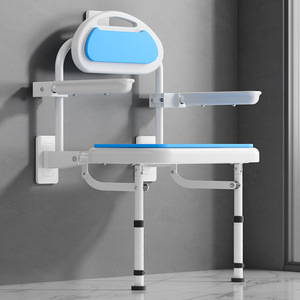 Chaise de douche murale pliante en alliage d'aluminium, siège de bain antidérapant pour personnes âgées, équipement de sécurité pour salle de bain - Product Image 4