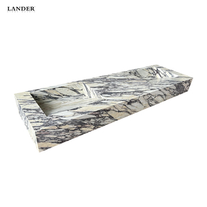Lander đá calaccata Viola đá cẩm thạch bồn rửa nhà vệ sinh đá cẩm thạch phòng tắm bồn rửa khách sạn phòng ngủ đá cẩm thạch bồn rửa bồn rửa - Product Image 1