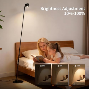Lampe de sol pliable minimaliste avec rotation à 360° °   Tête rotative et 60° °   Base réglable noir et blanc, gain de place pour chambre, bureau, salle d'étude - Product Image 5