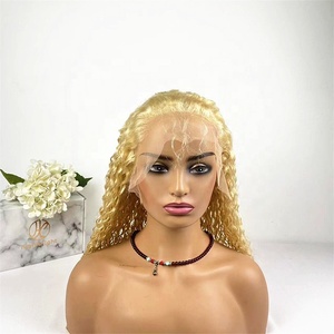 Highknight capelli grezzi di alta qualità Pre pizzicato pizzo trasparente disponibile colore <span class=keywords><strong>chiaro</strong></span> 613 parrucche per capelli anteriori In pizzo <span class=keywords><strong>biondo</strong></span> per donna - Product Image 5