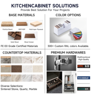 Meubles de cuisine modernes modulaires américains sur mesure avec armoires de base en bois massif pour salle à manger