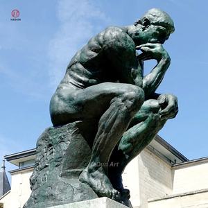 Grande sculpture extérieure en métal art français célèbre statue de penseur en <span class=keywords><strong>bronze</strong></span> par <span class=keywords><strong>Rodin</strong></span> - Product Image 2