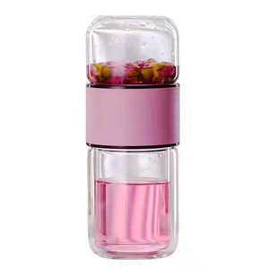Double Wall Glass <strong>Water</strong> <strong>Bottle</strong> <strong>Infuser</strong> Tea and <strong>Water</strong> Separation Borosilicate Tea <strong>Bottle</strong> Cup with Tea <strong>Infuser</strong> - Product Image 2