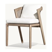 Chaises et ensemble de salle à manger en teck et rotin imperméables pour l'extérieur, pour terrasse, patio, jardins, maisons d'hôtes, villas