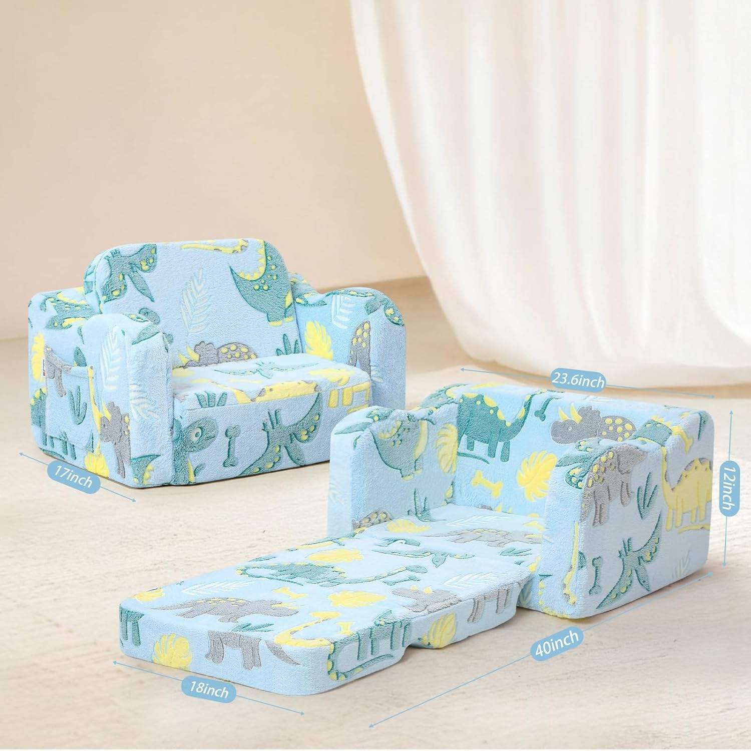 A-sky Dino rougeoyant en peluche