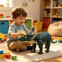 Fabrika Toptan Özel Uzaktan Kumandalı Triceratops Dinozor Robotu RC Hayvanlar Yürüyen Dino Parlayan Gözlü
