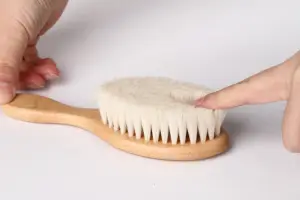 Round Beech Wool Cleaning Brush Wholesale For Baby Shampoo And Bath