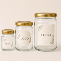 Bocaux en verre de qualité alimentaire, hermétiques, avec couvercle à vis en aluminium, 100ml, 250ml, 500ml, 1000ml, pour miel, confiture, épices, aliments pour bébés