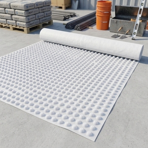 Planche de drainage industrielle en plastique pour l'étanchéité des murs et sols de sous-<span class=keywords><strong>sol</strong></span>, fondations, utilisation extérieure - Product Image 1