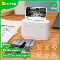 Imprimante portable PeriPage A9s, imprimante thermique BT 304 dpi, reçus et autocollants, prend en charge le papier de 107 mm/77 mm/57 mm avec Android IOS Win