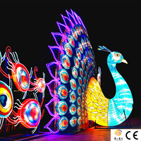 Lanterne chinoise en forme d'éventail décoration murale lampes peintures de fleurs et d'oiseaux pour Halloween nouvel an chinois saint valentin