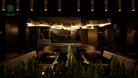 Comptoir de buffet sur mesure pour restaurant, design avec éclairage LED pour projets d'aménagement intérieur d'hôtels, restaurants et pubs