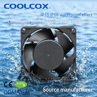 Ventilateur axial DC CoolCox 80x80x38mm 8038 IP68, ventilateur de refroidissement 12V 24V sans balais pour refroidisseur de CPU, chauffage, lave-linge, sèche-linge, ODM