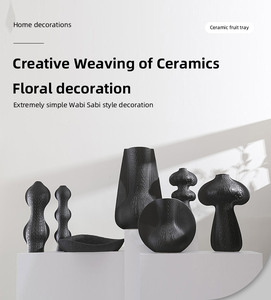 2025 Bisson série moderne minimaliste <span class=keywords><strong>en</strong></span> céramique assiette de fruits Vase nouveauté décor à la maison accessoires Art déco pour bureau - Product Image 2