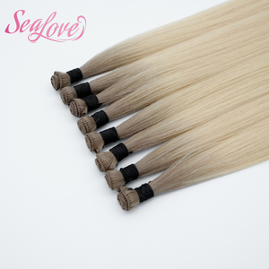 Extensioni di Capelli Umani Remy Annodate <span class=keywords><strong>a</strong></span> Mano, Trama Leggera Senza Cuciture, <span class=keywords><strong>Biondo</strong></span> Platino Cenere per Installazione Professionale in Salone - Product Image 2