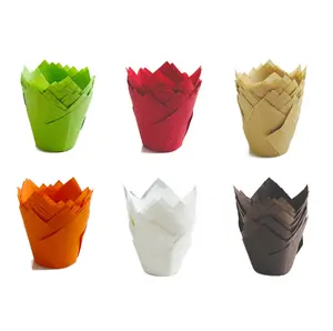 Tulip Cúpcake Lót Muffin Cúpcake Giấy Wrappers Baking Cup Chủ Cho Đám Cưới Sinh Nhật Đảng Kích Thước Tiêu Chuẩn Màu Sắc Khác Nhau