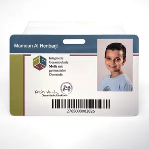 Customized Printing Punch Holes Plastic PVC Cards RFID Smart Chip School Student ID Card