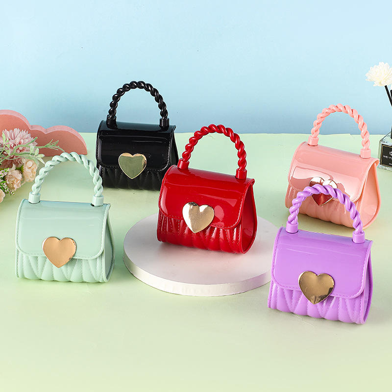 Fashion Mini Handbags PVC Crossbody Coin Purse Solid Color Handbag