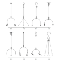 Kit d'éclairage suspendu réglable avec câble en acier inoxydable pour panneau LED et suspension de lustre sécurisée